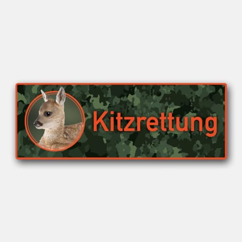 Kitzrettung Schild - Magnetschilld für KFZ - Autoschild Rehkitzrettung von Wilde Hilde Original