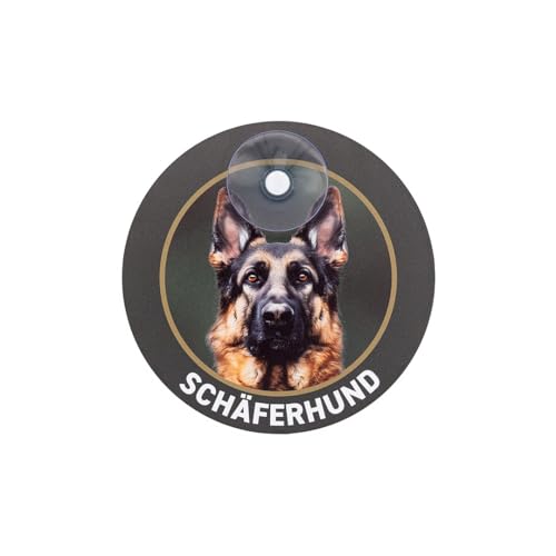 Wilde Hilde Original Schäferhund Schild mit Saugnapf für die Autoschiebe von Wilde Hilde Original