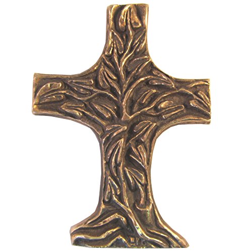 Wilde Bronzekreuz Bronze Kreuz Lebensbaum Kommunion 11,5 cm * 8 cm von Wilde
