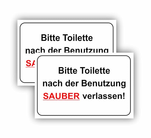 11cm 2Stück Hochwertige Schild Aufkleber-Folie Sticker Decal WC Toilette Klo sauber halten verlassen reinigen Klobürste benutzen S951 11cm 2Stück Hochwertige Schild Aufkleber-Folie Sticker Decal WC Toilette Klo sauber halten verlassen reinigen Klobürste benutzen S951 von WildeBabsKLBT