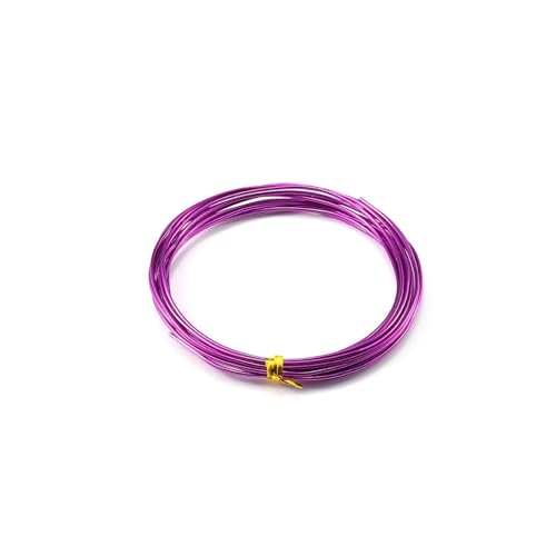 10 Meter runde Aluminiumdraht 0,6 mm bis 3,0 mm 19 Farben Vielseitig bemalte Aluminium-Metalldraht for DIY(Dark Purple,0.8mm 10 meters) von Wildeep