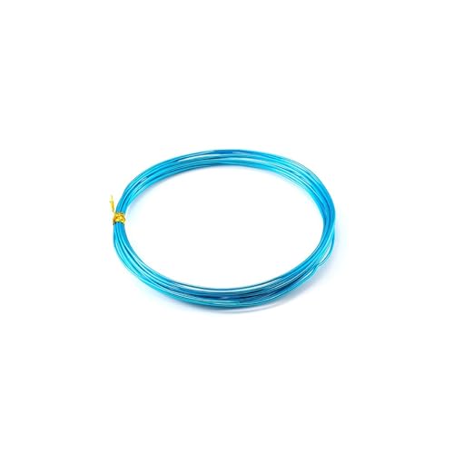 10 Meter runde Aluminiumdraht 0,6 mm bis 3,0 mm 19 Farben Vielseitig bemalte Aluminium-Metalldraht for DIY(Peacock blue,1.0mm 10 meters) von Wildeep