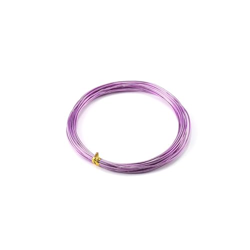10 Meter runde Aluminiumdraht 0,6 mm bis 3,0 mm 19 Farben Vielseitig bemalte Aluminium-Metalldraht for DIY(Purple,1.0mm 10 meters) von Wildeep