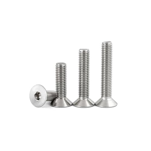Wildeep 10 Stück M4 304 A2-70 Edelstahl-Sechskant-Innensechskant-Senkkopfschraube(80mm) von Wildeep
