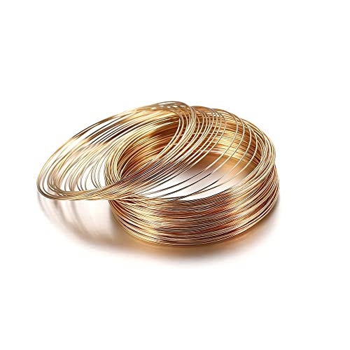 100 Schleifen/Los 0,6 mm Silber Gold Bronze Speicher Perlenstahldraht for DIY(KG) von Wildeep