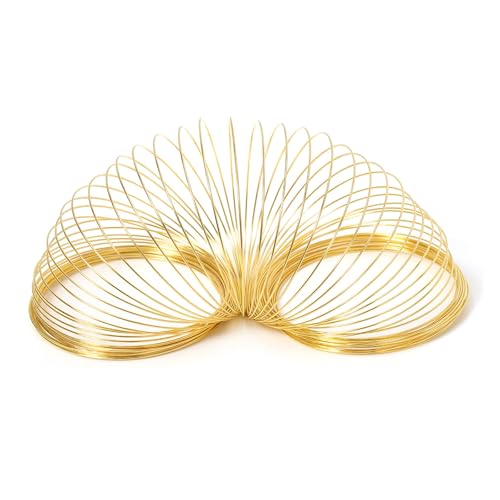 100 Schleifen/Los Speicher Stahldrahtdurchmesser 55 60 115 mm Metalldraht for DIY(Gold,115mm Dia) von Wildeep
