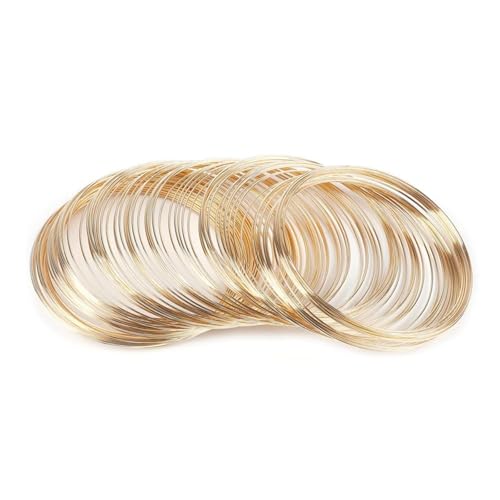100 cmircles/Packdurchmesser 60 mm 0,6 mm Silber Gold Speicher Perlenstahldraht for DIY(KC Gold) von Wildeep