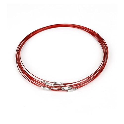 10pcs 1mm 46 cm gemischter Speicher Edelstahldrahtschraube Kabel for Verschluss for DIY(Red) von Wildeep