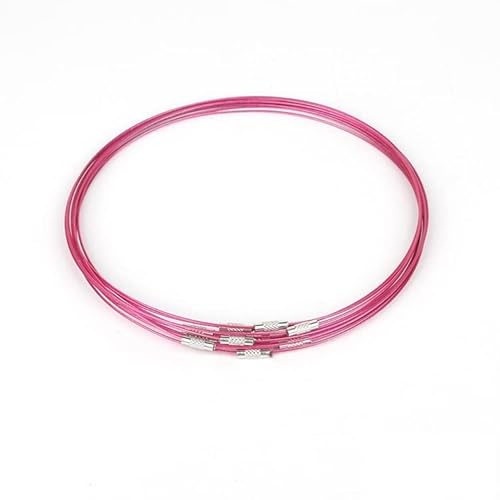 10pcs 1mm 46 cm gemischter Speicher Edelstahldrahtschraube Kabel for Verschluss for DIY(Rose Red) von Wildeep
