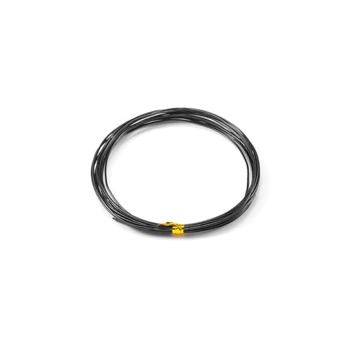 2 Meter runde Aluminiumdraht 0,6 mm bis 3,0 mm 19 Farben Vielseitig bemalte Aluminium-Metalldraht for DIY(Black,3.0mm 2 meters) von Wildeep