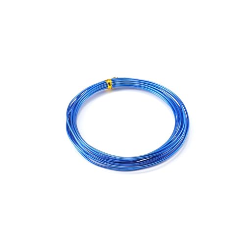2 Meter runde Aluminiumdraht 0,6 mm bis 3,0 mm 19 Farben Vielseitig bemalte Aluminium-Metalldraht for DIY(Blue,3.0mm 2 meters) von Wildeep