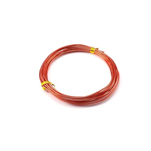 2 Meter runde Aluminiumdraht 0,6 mm bis 3,0 mm 19 Farben Vielseitig bemalte Aluminium-Metalldraht for DIY(Dark red,3.0mm 2 meters) von Wildeep