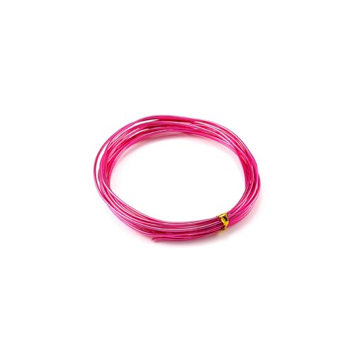 2 Meter runde Aluminiumdraht 0,6 mm bis 3,0 mm 19 Farben Vielseitig bemalte Aluminium-Metalldraht for DIY(Rose Red,2.5mm 2 meters) von Wildeep