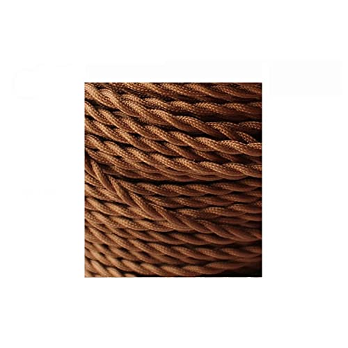 2-adriger 3-adriger Vintage-Stoff, verdrillter elektrischer Draht, gewebtes Textilkabel, geflochtene Pendelleuchte, hängende Lampenschnur, DIY-Draht(Auburn,1m 2 Core) von Wildeep