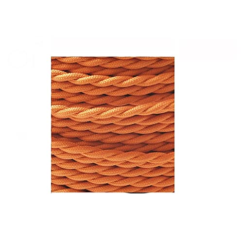 2-adriger 3-adriger Vintage-Stoff, verdrillter elektrischer Draht, gewebtes Textilkabel, geflochtene Pendelleuchte, hängende Lampenschnur, DIY-Draht(Orange,10m 3 Core) von Wildeep