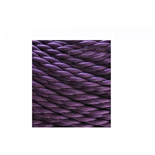 2-adriger 3-adriger Vintage-Stoff, verdrillter elektrischer Draht, gewebtes Textilkabel, geflochtene Pendelleuchte, hängende Lampenschnur, DIY-Draht(Purple,5m 3 Core) von Wildeep