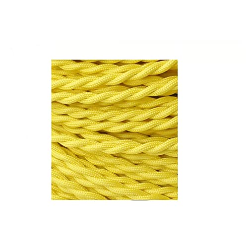 2-adriger 3-adriger Vintage-Stoff, verdrillter elektrischer Draht, gewebtes Textilkabel, geflochtene Pendelleuchte, hängende Lampenschnur, DIY-Draht(Yellow,2m 3 Core) von Wildeep
