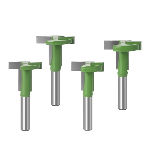 4 STÜCKE Set 8 mm Schaft T-Nut Fräser Gerade Kante Schlitzfräser Schneiden for Holz Holzbearbeitungsgriff von Wildeep