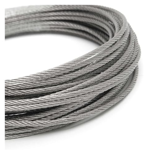5 0m/100m 304 Edelstahldrahtseil Weiches Fischerei Hebedicht 7 * 7 Wäscheleine 1 mm/ 1,5 mm/ 2mm(100m,Diameter 2mm) von Wildeep