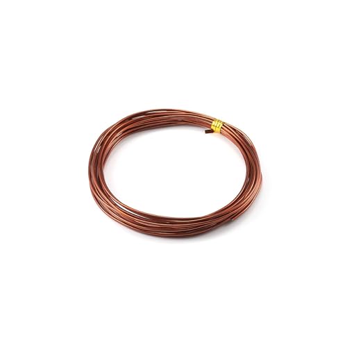 5-10 Meter runde Aluminiumdraht 0,6 mm bis 3,0 mm 19 Farben Vielseitig bemalte Aluminiummetalldraht for DIY(Coffee color,2.0mm 5 meters) von Wildeep