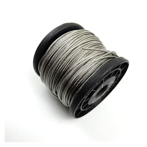 5 Meter Stahl beschichtetes flexibles Drahtseil Weichkabel Transparent Edelstahl Wäscheleinendurchmesser 0,8 mm 1 mm 1,5 mm 2 mm 3 mm(Diameter 0.5mm 1x7) von Wildeep