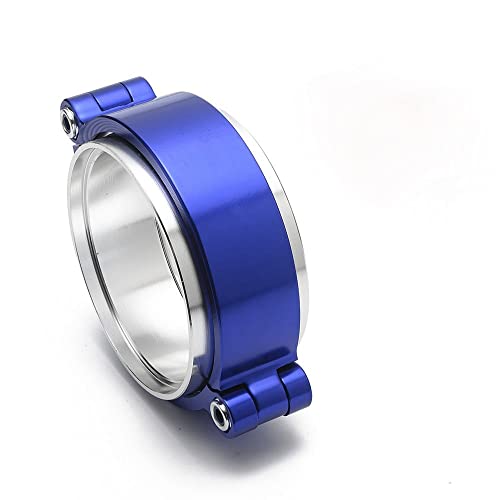 Auspuffv -Bandklemme W Flanschsystem Assenbly Anodized Clamp for 3" Od Turbo -Dump -Rohr(Blue) von Wildeep