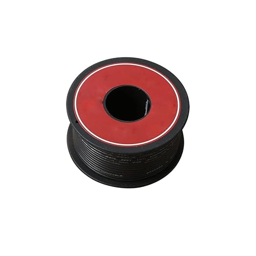 Elektrodraht 50 m/Rollen UL3132 26AWG Weicher Silikonisolator Stranded Anschlussdrahtkupfer-Kupferelektron for DIY(Black) von Wildeep