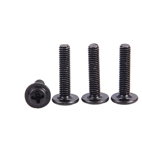 Wildeep 100 Stück M1.4 M2 M2.5 M3 Länge 3–40 mm PWM Schwarze Flachkopfschrauben mit Unterlegscheiben-festen Motherboard-Schrauben(6mm X100pcs,M3) von Wildeep