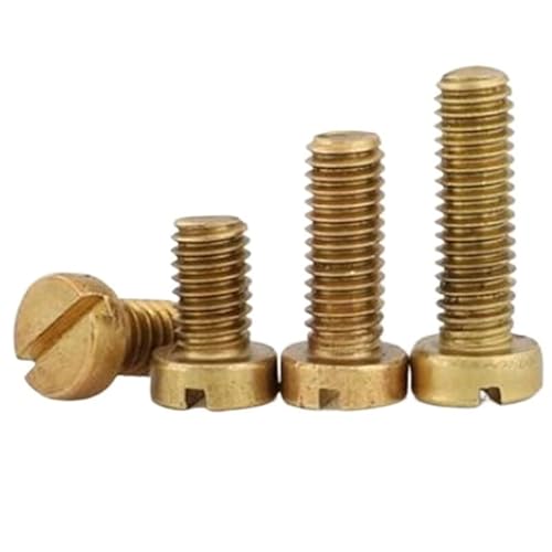 Wildeep 20 STÜCKE M1.2 M1.4 Länge 3-10mm Messing Schlitzschraube Messingschraube Messingschraube(5mm,M1.4 20pcs) von Wildeep