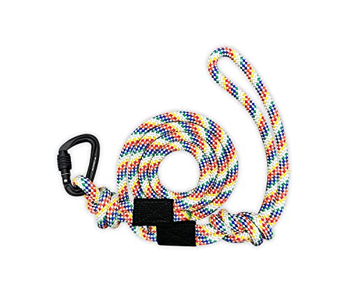 Wilderdog Kleines Karabiner-Kletterseil für kleine und mittelgroße Hunde, 1,5 m, Regenbogenfarben, 1 Stück von Wilderdog