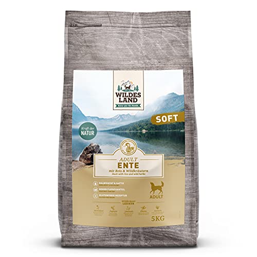 Wildes Land - Halbfeuchtes Trockenfutter für Hunde - Ente - 5 kg - Soft mit Reis und Wildkräutern - Glutenfrei - Extra viel Fleisch - Für alle Hunderassen - Beste Akzeptanz Wildes Land - Halbfeuchtes Trockenfutter für Hunde - Ente - 5 kg - Soft mit Reis und Wildkräutern - Glutenfrei - Extra viel Fleisch - Für alle Hunderassen - Beste Akzeptanz von WILDES LAND
