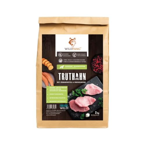 Wildfang® Hundefutter - Trocken - Getreidefreies Hundefutter - Premium Trockenfutter… (2 kg, Truthahn mit Süßkartoffel - Senior) von Wildfang