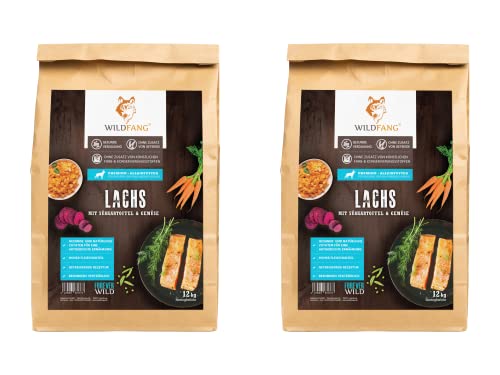 Wildfang® Hundefutter - Trocken - Getreidefreies Hundefutter - Premium Trockenfutter (2 x 2 kg, Junior Lachs) von Wildfang