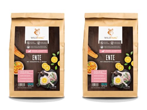 Wildfang® Hundefutter - Trocken - Getreidefreies Hundefutter - Premium Trockenfutter… (2X 2 kg, Ente) von Wildfang