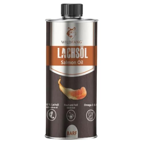 Wildfang® Lachsöl Hund 250 ml – Barf-Öl mit Omega 3 & 6 – Glänzendes Fell & gesunde Haut – Immunsystem stärken – Appetitanregend – Natürliches Ergänzungsfuttermittel von Wildfang