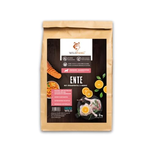 Wildfang® Hundefutter - Trocken - Getreidefreies Hundefutter - Premium Trockenfutter (2 kg, Ente mit Süßkartoffel) von Wildfang