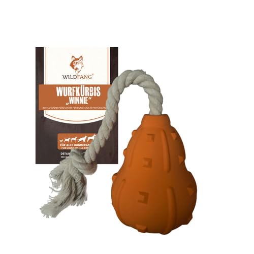 Wildfang® Spielzeug für Hunde aus 100% Naturkautschuk | Wurfkürbis Winnie - nahezu unzerstörbar - Kauspielzeug für Hunde - ungiftig - Kauknochen für Hunde - BPA-frei - umweltfreundlich von Wildfang