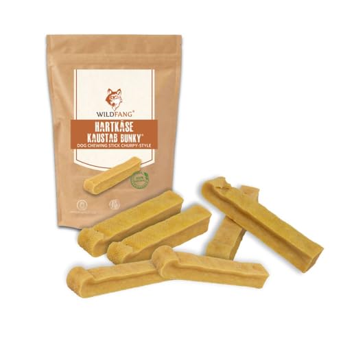 Wildfang® Yak Kaustab Hund – Natürlicher Kaukäse vom Himalaya – Kauspaß für alle Hundegrößen und Welpen – Käseknochen für Hunde – Kauknochen zur Zahnpflege – Käseknochen - 6er Pack - Gr. L: 93 – 108 g von Wildfang
