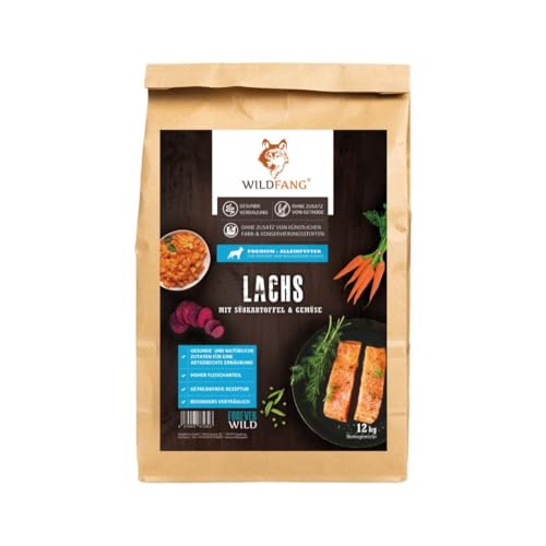 Wildfang® Hundefutter - Trocken - Getreidefreies Hundefutter - Premium Trockenfutter… (2 kg, Lachs mit Süßkartoffel für Welpen) von Wildfang