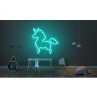 Einhorn Neon Schild, Neon Schild Schlafzimmer Kinder, Neon Einhorn, Led Licht, Einhorn Liebhaber Geschenk, Raum Dekoration Licht Für Kind von WildfireDecor