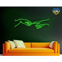 Hand Gottes Neon Zeichen, Gott Zeichen Licht, Schöpfung Adam Neon Wand Dekor, Hände Led Lichtschild, Kunst von WildfireDecor