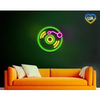 Vinyl Neon Schild, Now Playing Neon Schild Schlafzimmer, Schallplatte Lichtschild, Sign Neon, Schallplattenspieler Led, Vinyl Wandkunst von WildfireDecor