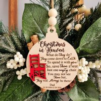 Weihnachten Im Himmel Ornament ~ Personalisierte Holzverzierung Laser Cut Gedenkstätte in Erinnerung An Verlorene Liebste Verzierung Weihnachten Im Himmel Ornament ~ Personalisierte Holzverzierung Laser Cut Gedenkstätte in Erinnerung An Verlorene Liebste Verzierung von WildfireDesignsYYC