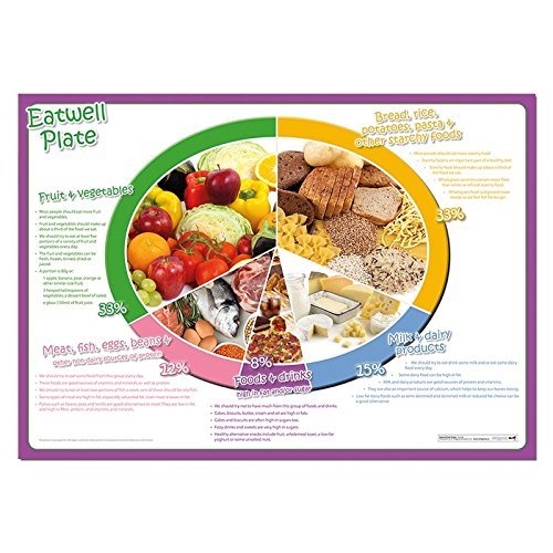 Wildgoose Education SC1126 Poster mit Nahrungsteller für gesunde Ernährung (Englische Version) von Wildgoose Education