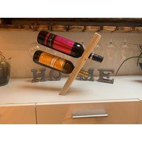 Schwebender Weinflaschenhalter Weinregal Weinhalter Weinaufbewahrung von WildholzdesignPW
