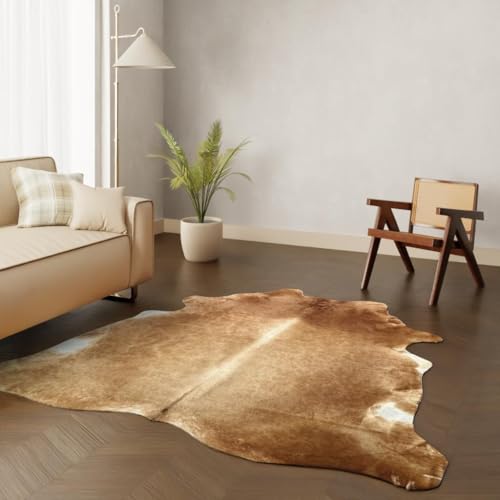 Wildlife Design Kuhfell Teppich Echtfell Braun XL 230x210 cm Wohnzimmer Nachhaltig Tierfreundlich Gratis Lederuntersetzer von Wildlife Design