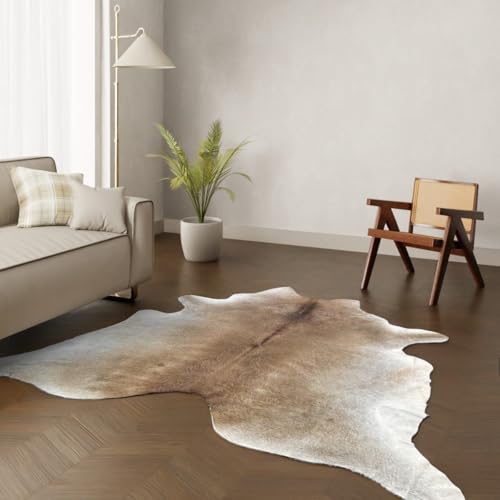 Wildlife Design Kuhfell Teppich Echtfell Camel XL 230x210 cm Wohnzimmer Nachhaltig Tierfreundlich Gratis Lederuntersetzer von Wildlife Design
