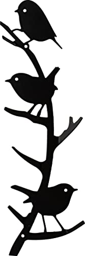 Wildlife Garden - Wandhaken - Silhouette - Kleine Vögel - Stahl - schwarz - 10 x 2,5 x 30 cm von Wildlife Garden