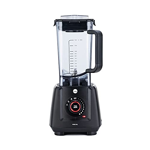 Wilfa POWER FUEL Hochleistungsstandmixer I 1,5l Behälter bis 100°C I 1.200 Watt I 4-Klingen-Messer I LED-Anzeige I inkl. Stamper mit Thermometer I für Smoothies, Tiefkühlkost und Suppen (mattschwarz) von Wilfa