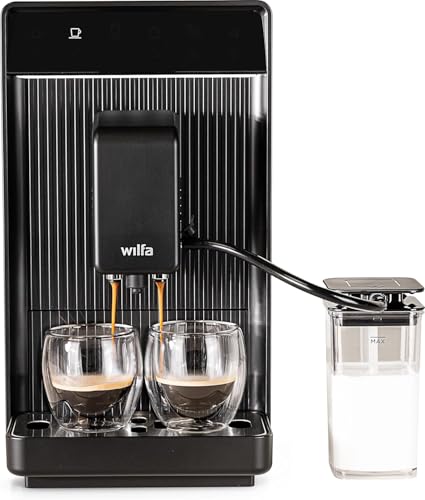 Wilfa Volo Automatic Espressomaschine - 1,5L Wassertank - 150g Bohnenbehälter - Mahlgrade & Kaffeemenge anpassbar - 2-Tassen-Funktion & Double-Shot - für Espresso, Cappuccino, Latte von Wilfa